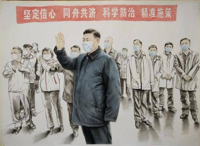 刘邦来抗疫人物绘画作品欣赏_张文宏