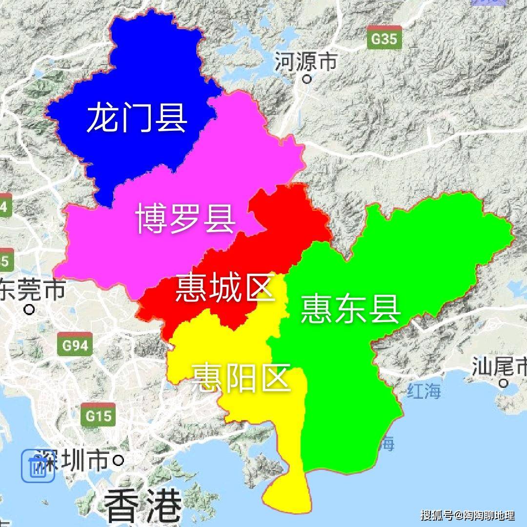 原创惠州市2区3县建成区面积排名最大是惠阳区最小是龙门县
