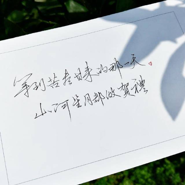 "等到苦尽甘来的那一天山河星月都做贺礼"