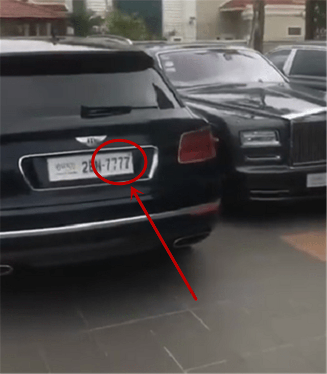 柬埔寨的大户人家,家中4台车,2台幻影,车牌不是7777就