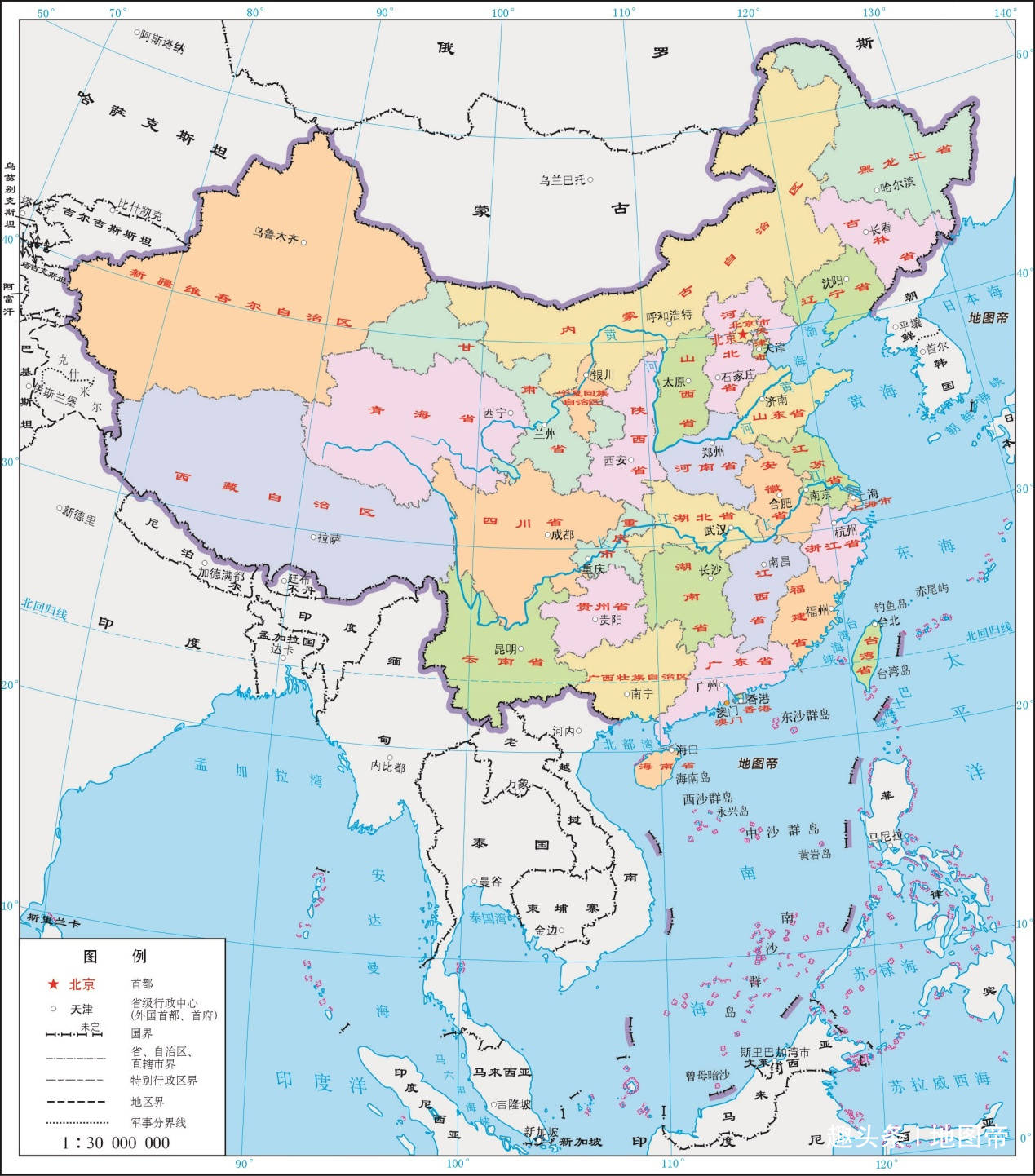 我国东南西北的范围是从哪里到哪里?