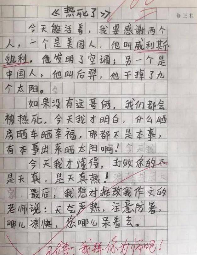 小学生满分作文《我的理想》走红,老师批语抢镜:小心你同桌