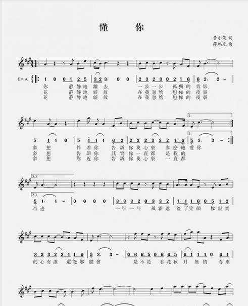 懂你的歌曲曲谱_你懂的(2)