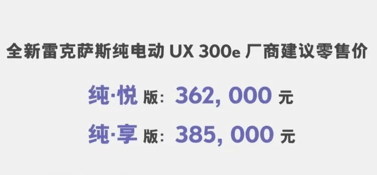 雷克萨斯UX300e在济南上市!推出两款,定价36.8万起