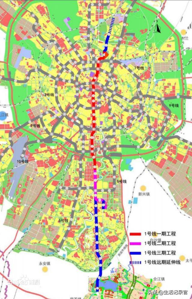 成都地铁1号线线路图