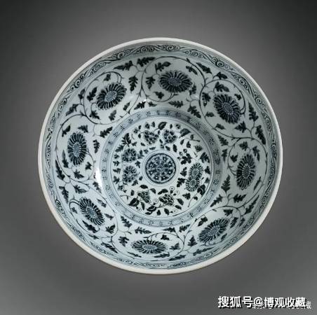 洪武青花缠枝莲花卉纹大碗 明代风格