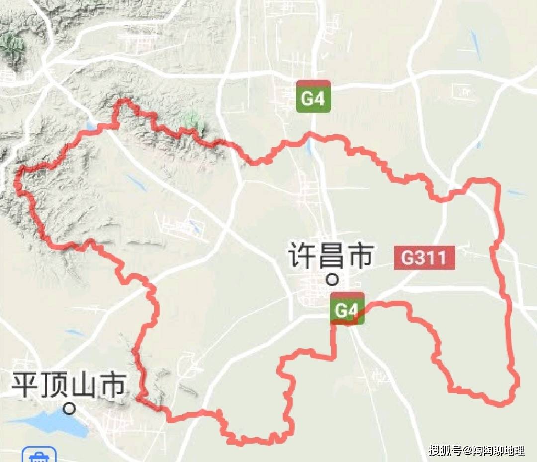 总的地形是东部低,西部高.许昌市地理位置图