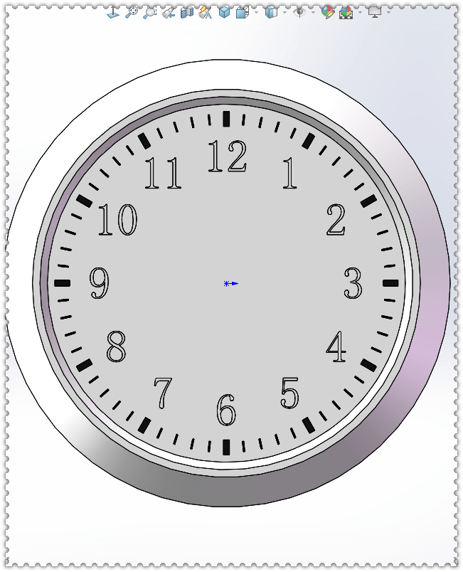 用solidworks画一个钟表,画法和直尺基本相同