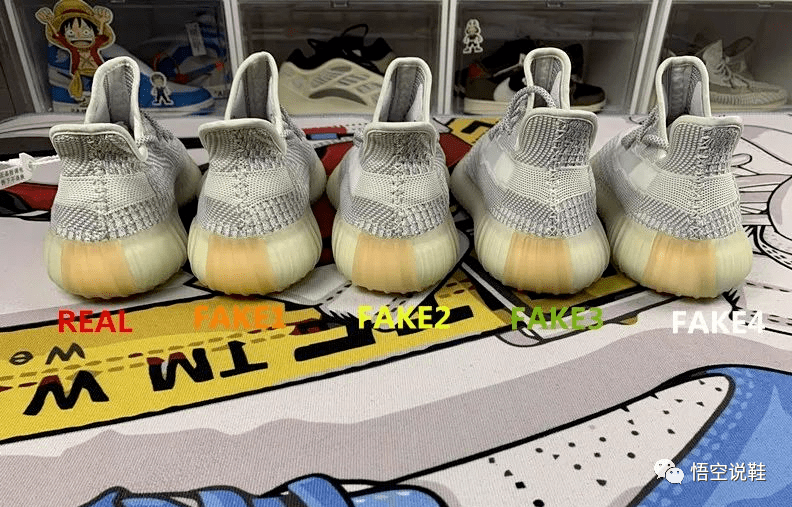 yeezy350灰天使real对比fake