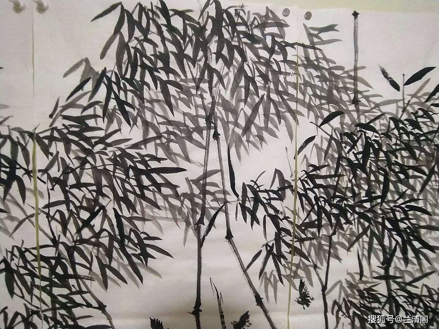 花鸟画家李立新先生作品国画竹子墨竹图《竹报平安》