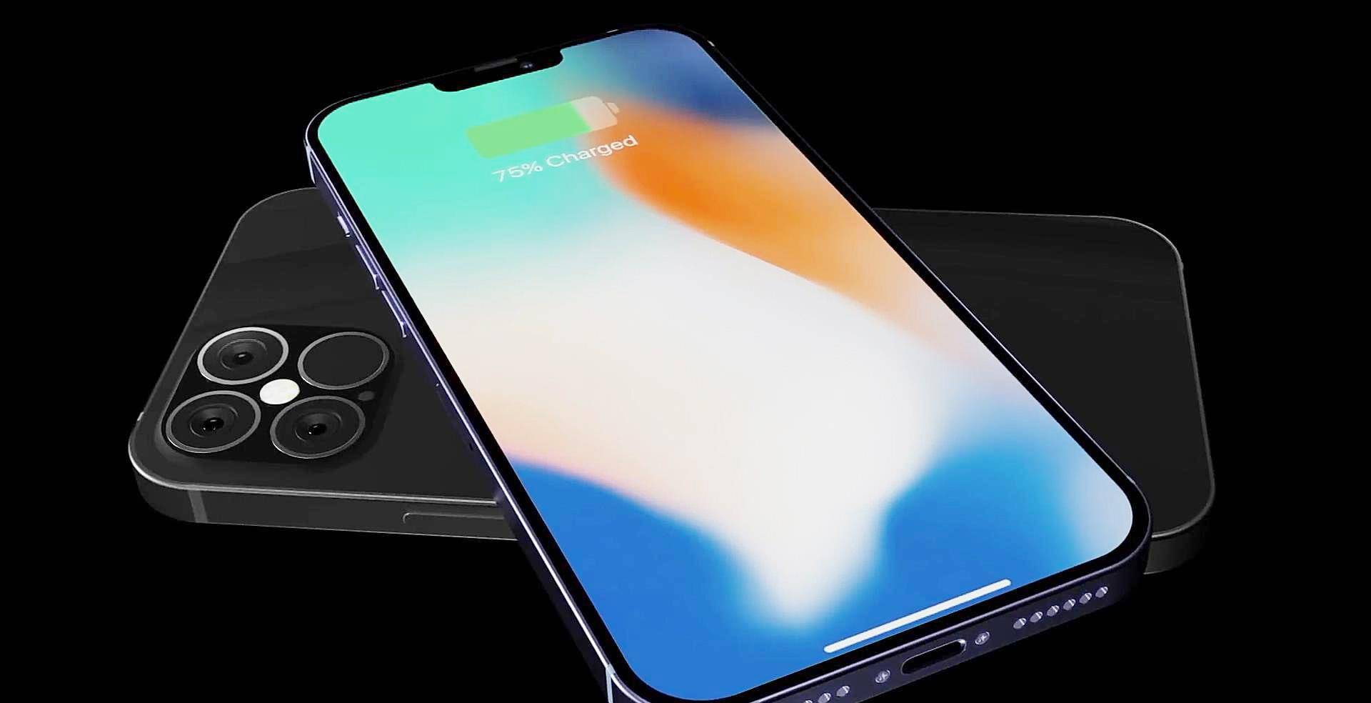 iphone12边框素材,iphone边框素材png 原创iphone12概念图:苹果a14 5g 立体边框,iphone11显得落后