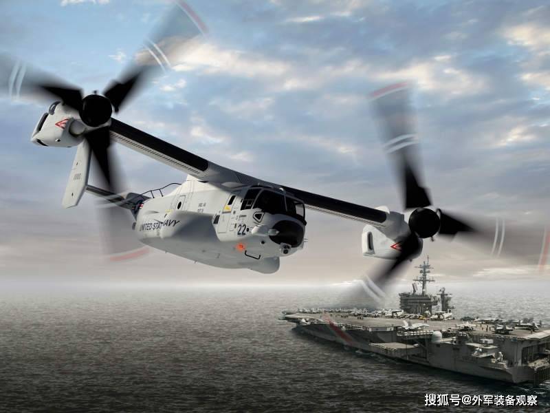 美国海军接收cmv-22b"鱼鹰"倾转旋翼机:专门执行航空母舰舰上运输任务