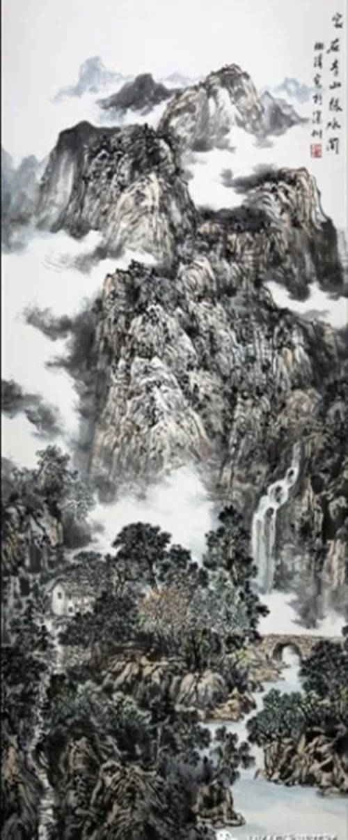 吕琳清 原名(吕林清)鸿艺轩主人,山水画家兼修花鸟,师承著名画家