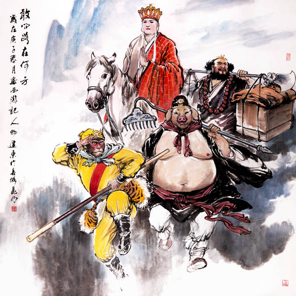《敢问路在何方》 124x123cm 2020《抱葫图》 69x138cm 2018《福祿