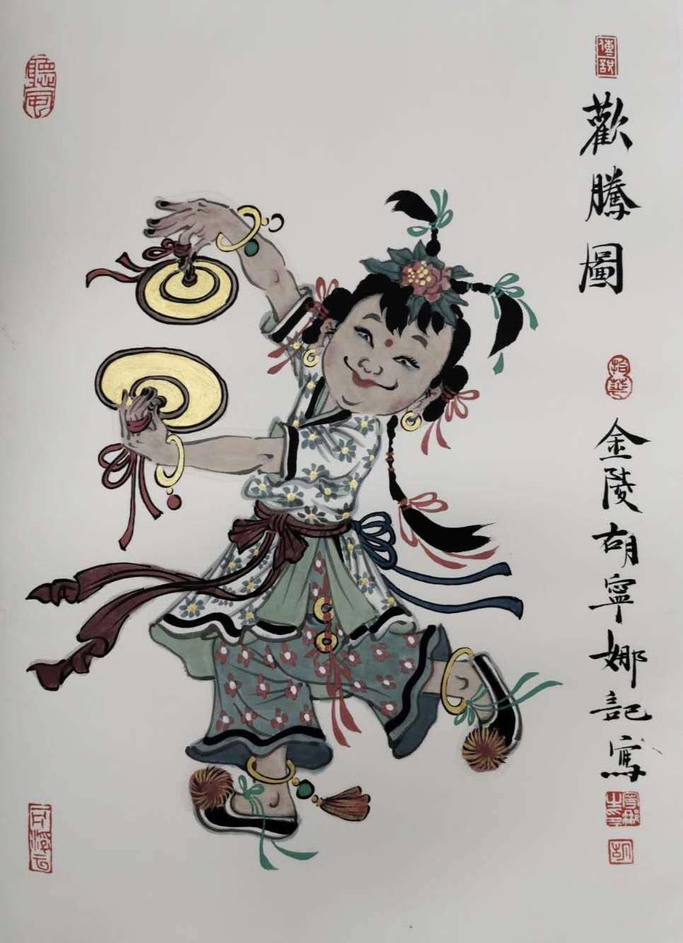 著名画家胡宁娜童子画 独家代理!