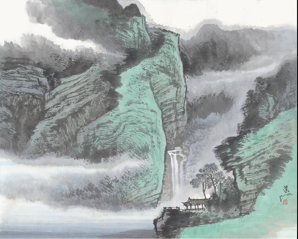 著名画家姚叶红山水画品鉴活动在天府之国成都举行,吴长江到会祝贺