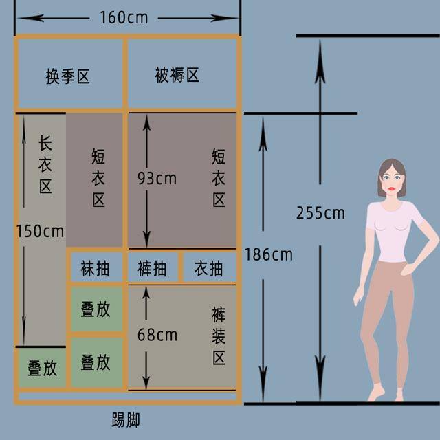 人体工学告诉你:衣柜尺寸到底怎么划分?收藏起来早晚有用