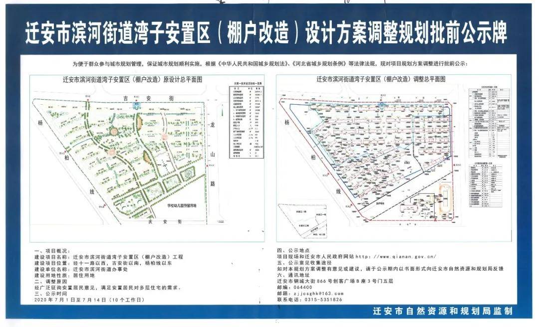 迁安这一地的安置区(棚户改造)设计方案调整规划