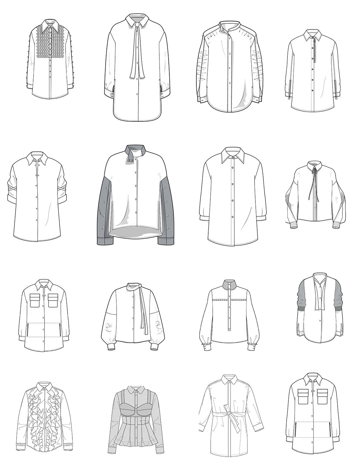 初学者|干货│服装设计款式图-初学者入门临摹参考素材