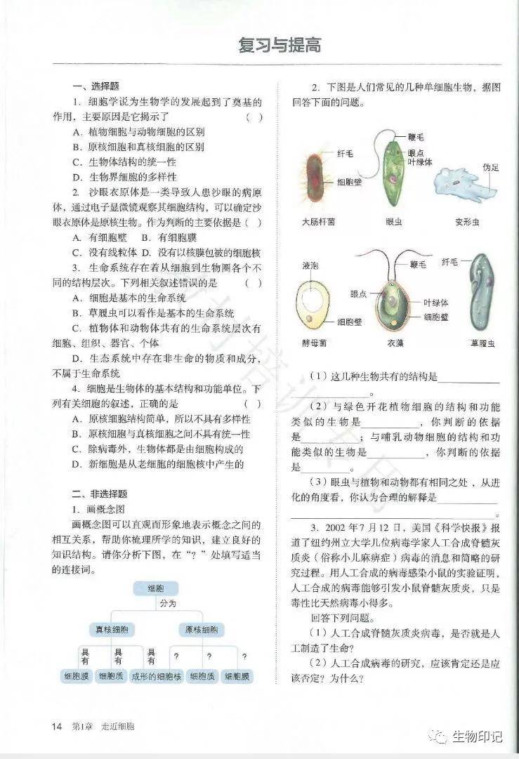 2019新人教版高中生物必修1《分子与细胞》电子课本(高清pdf版)_资源