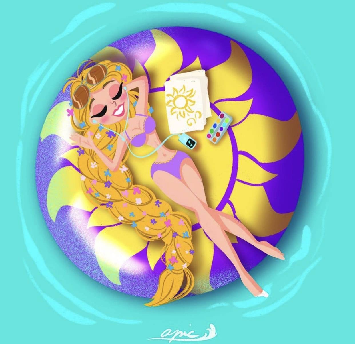 茉莉公主|迪士尼公主的泳衣装：清凉一夏好惬意，茉莉公主的好身材让人嫉妒