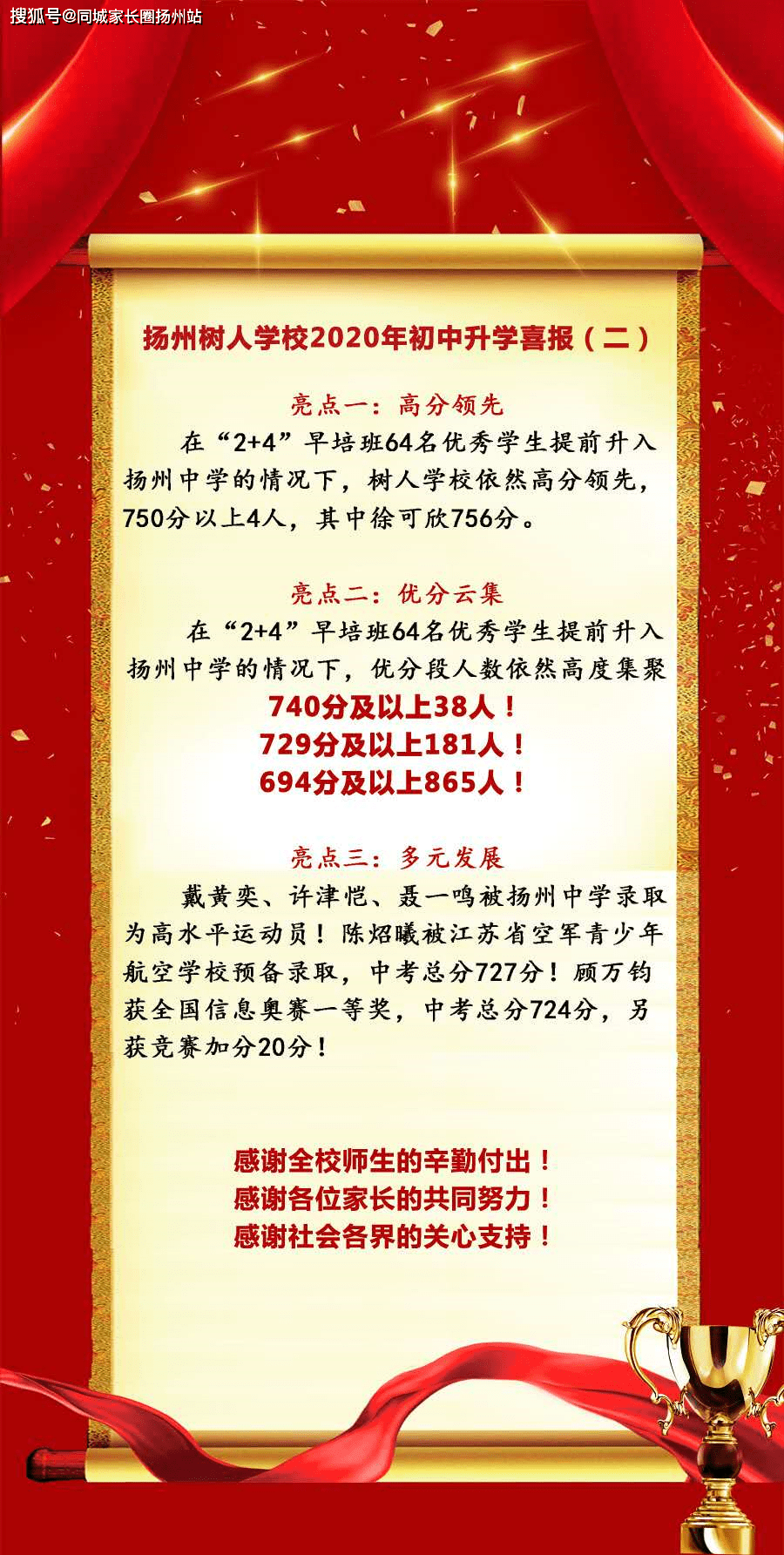 最全汇总|2020扬州各校中考喜报出炉!看看谁最强!