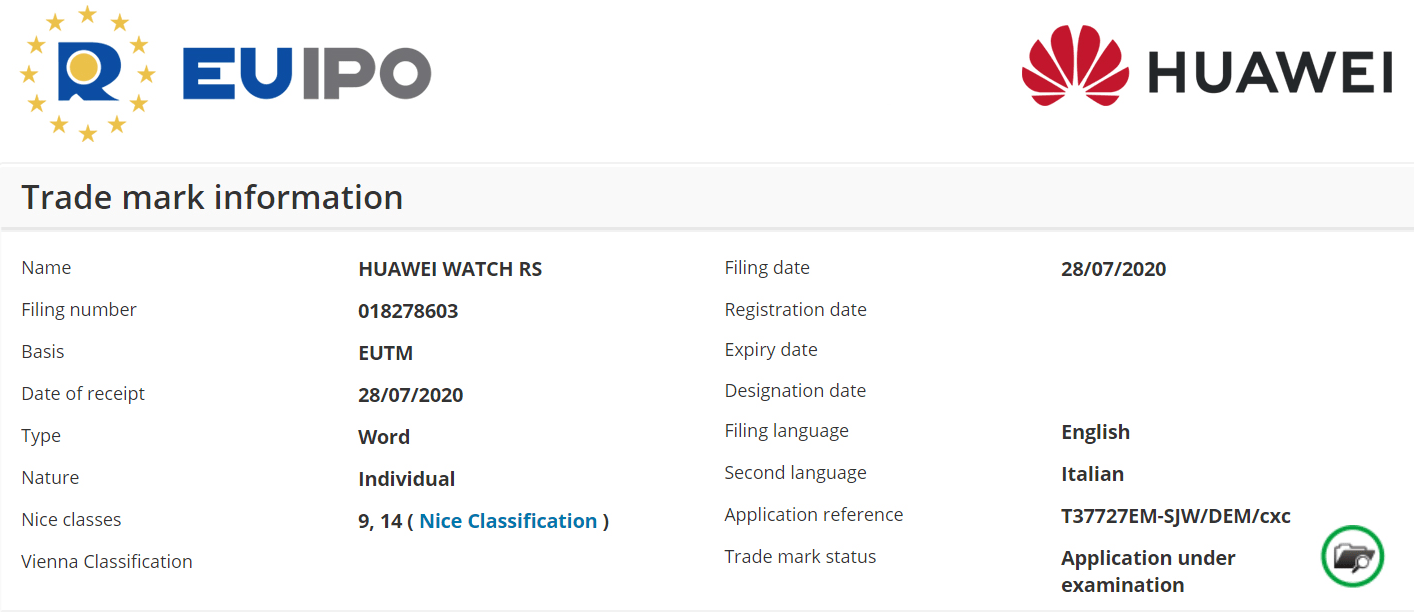 Watch|华为欧盟申请Watch RS商标，可能是鸿蒙系统的保时捷版智能手表？