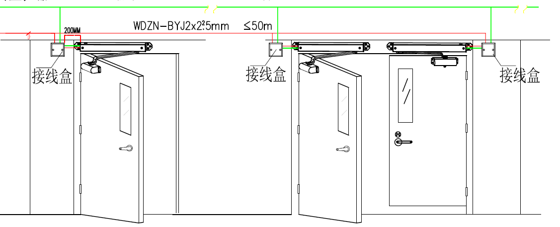 防火门门磁开关的系统原理与防火门安装图例_模块