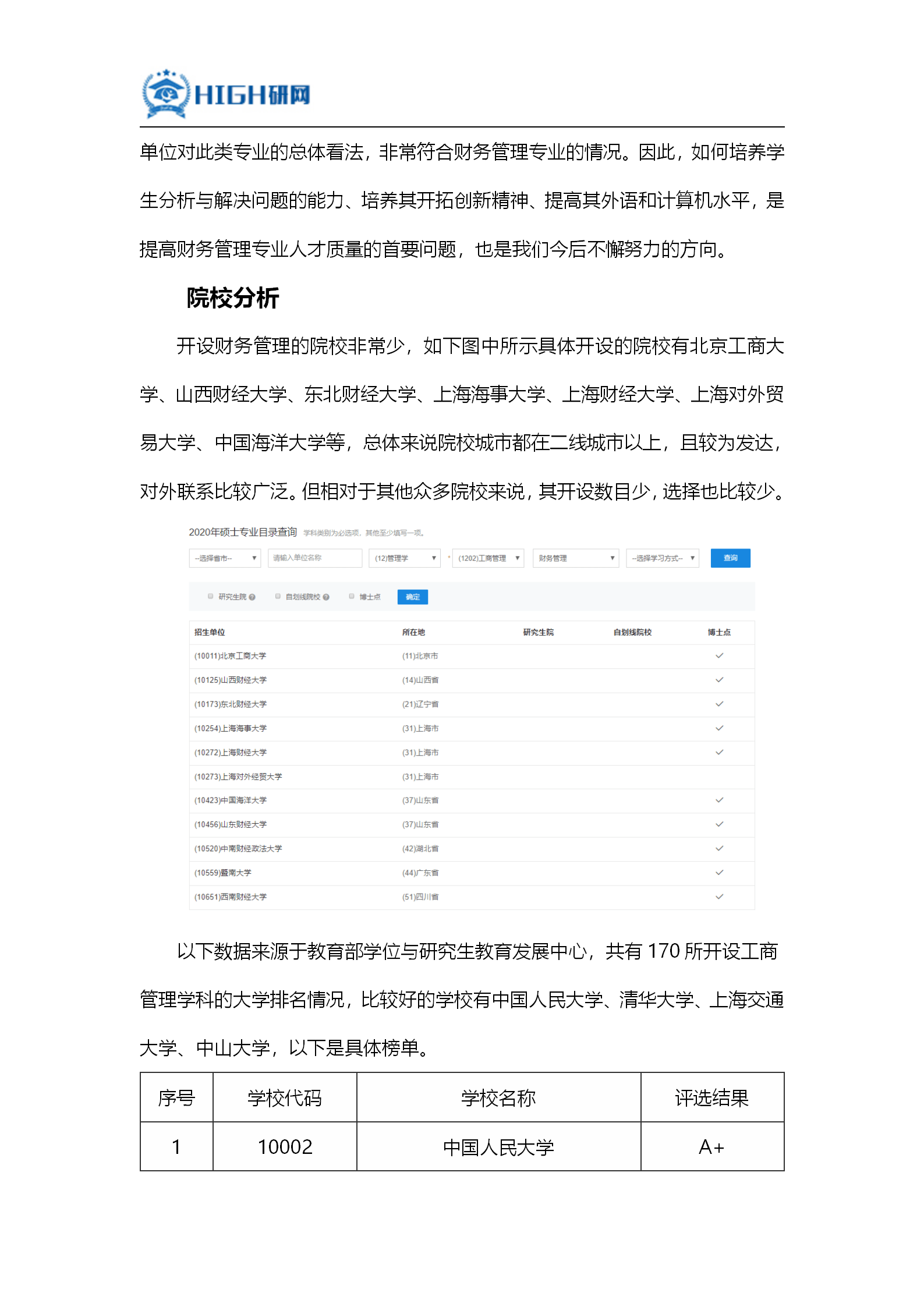 财务管理考研学校排名_财务管理专业考研图片(3)