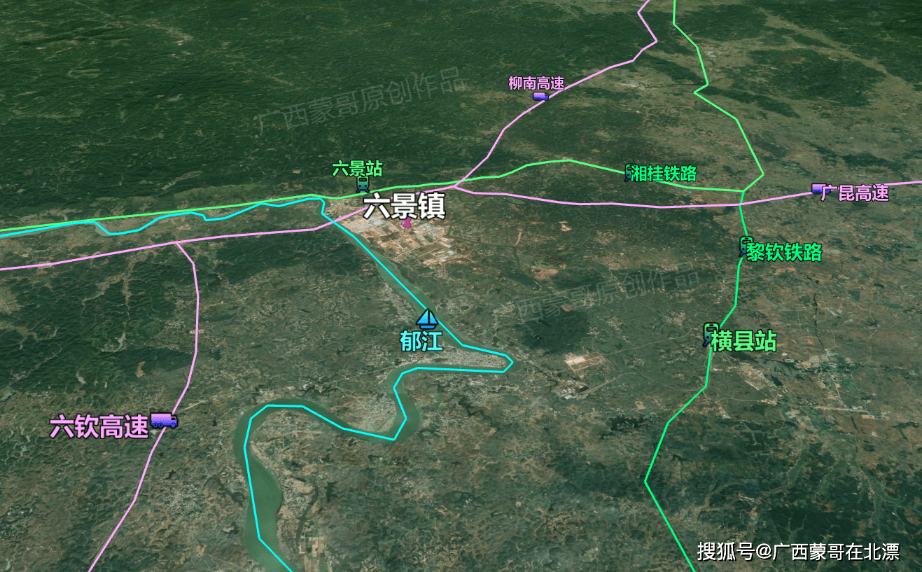 广西横县六景镇,地理位置不输地级市:1条江,2条铁路,3条高速_南宁