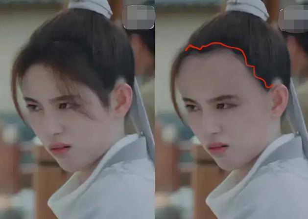 沥青|鞠婧祎新戏狂抹发际线粉，被嘲像涂了沥青，P掉以后秃头明显