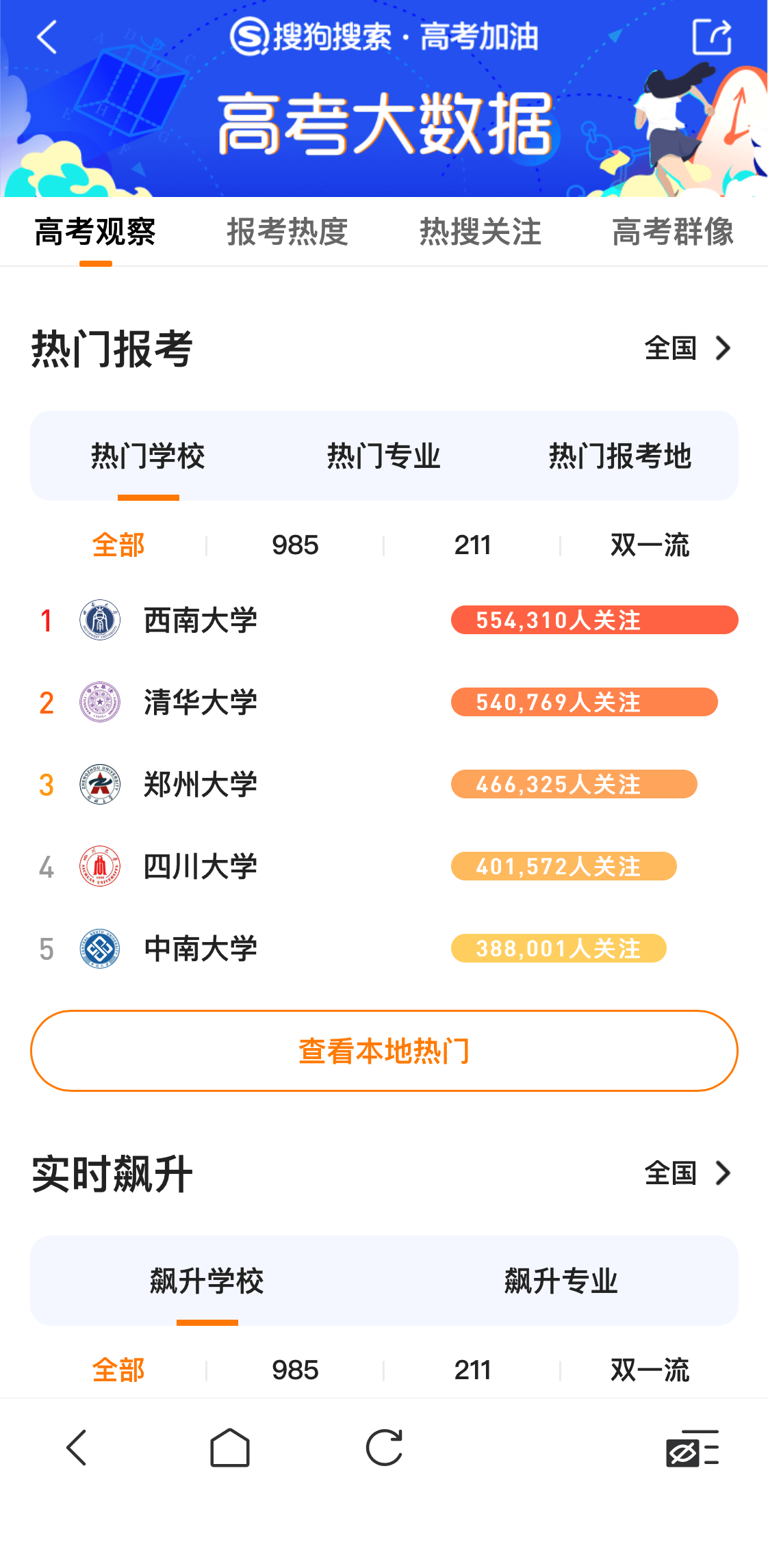 搜索|33周新闻丨搜狗搜索高考大数据：最受青睐的大学竟然是它？