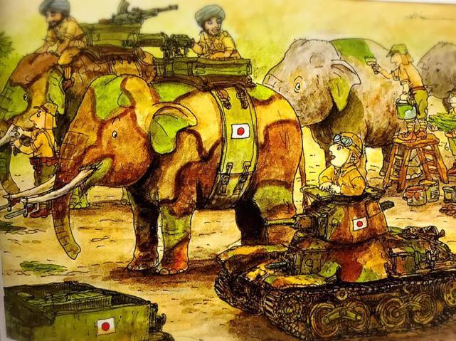 日本漫画曝光秘史！印日合作打英国，大象配合坦克作战，啼笑皆非_钱德拉·鲍斯