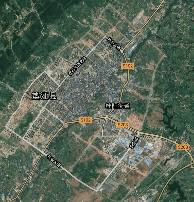 (垫江县城区卫星图)