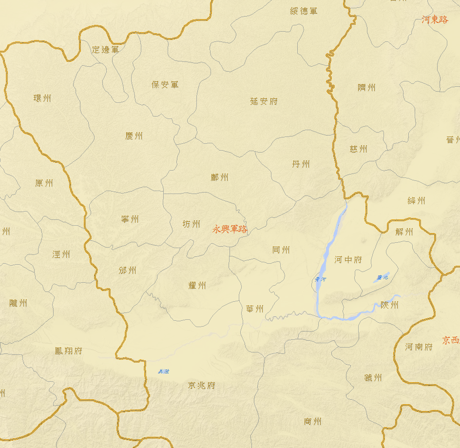 北宋二十五路行政区地图(含人口,面积及辖内府,州,军名)