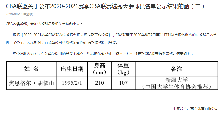 cba选秀励志故事焦恩格尔成哈萨克族首人曾被索要50万阻扰选秀