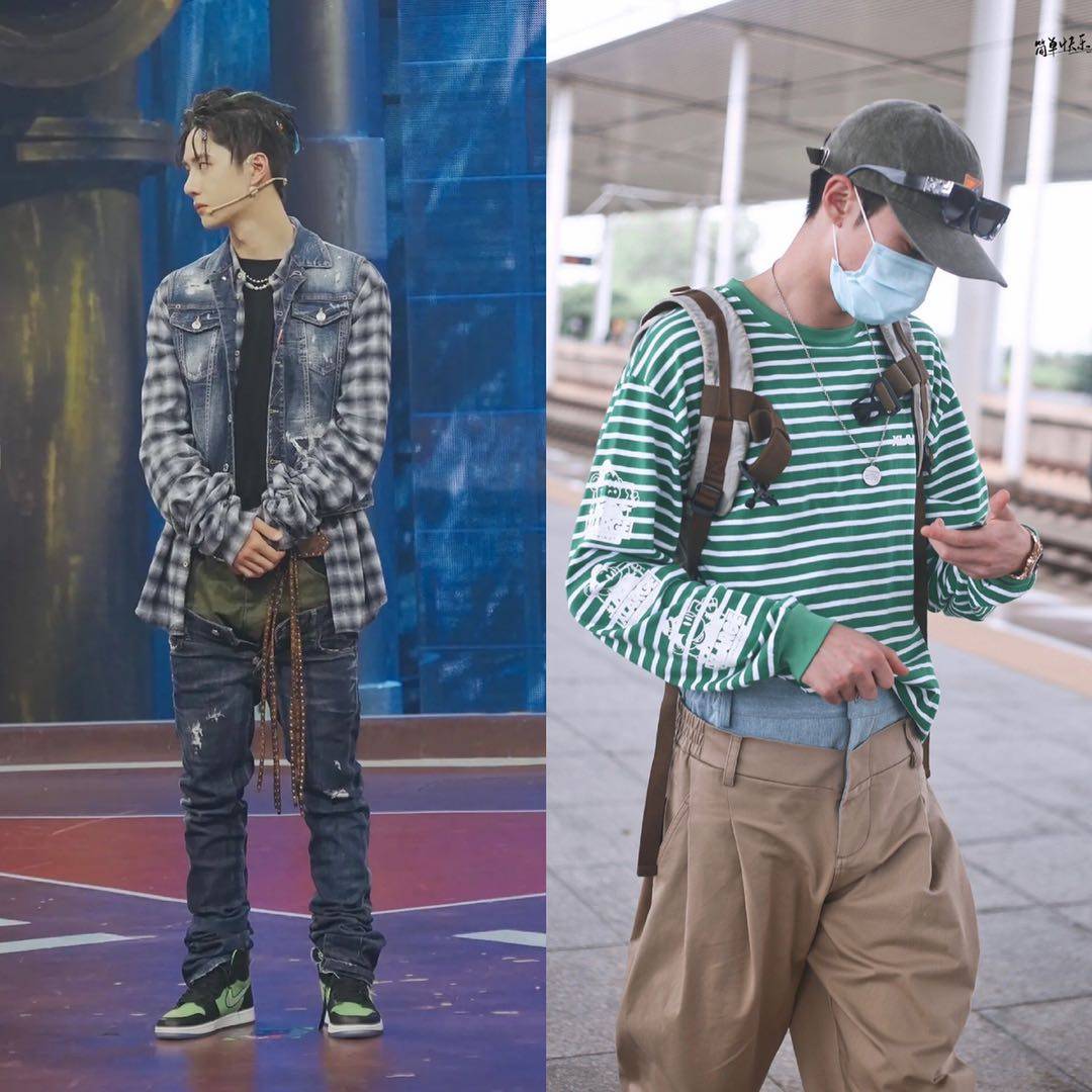 王鹤|明星时尚欣赏不来!王鹤棣撞王一博奇葩裤子,但没王一博辣眼睛