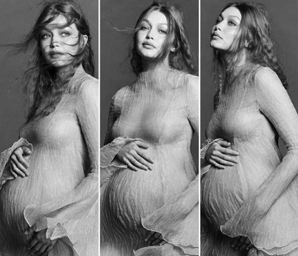 吉吉·哈迪德|Gigi性感孕妇写真曝光，合作希腊设计师湿身女神造型美艳动人