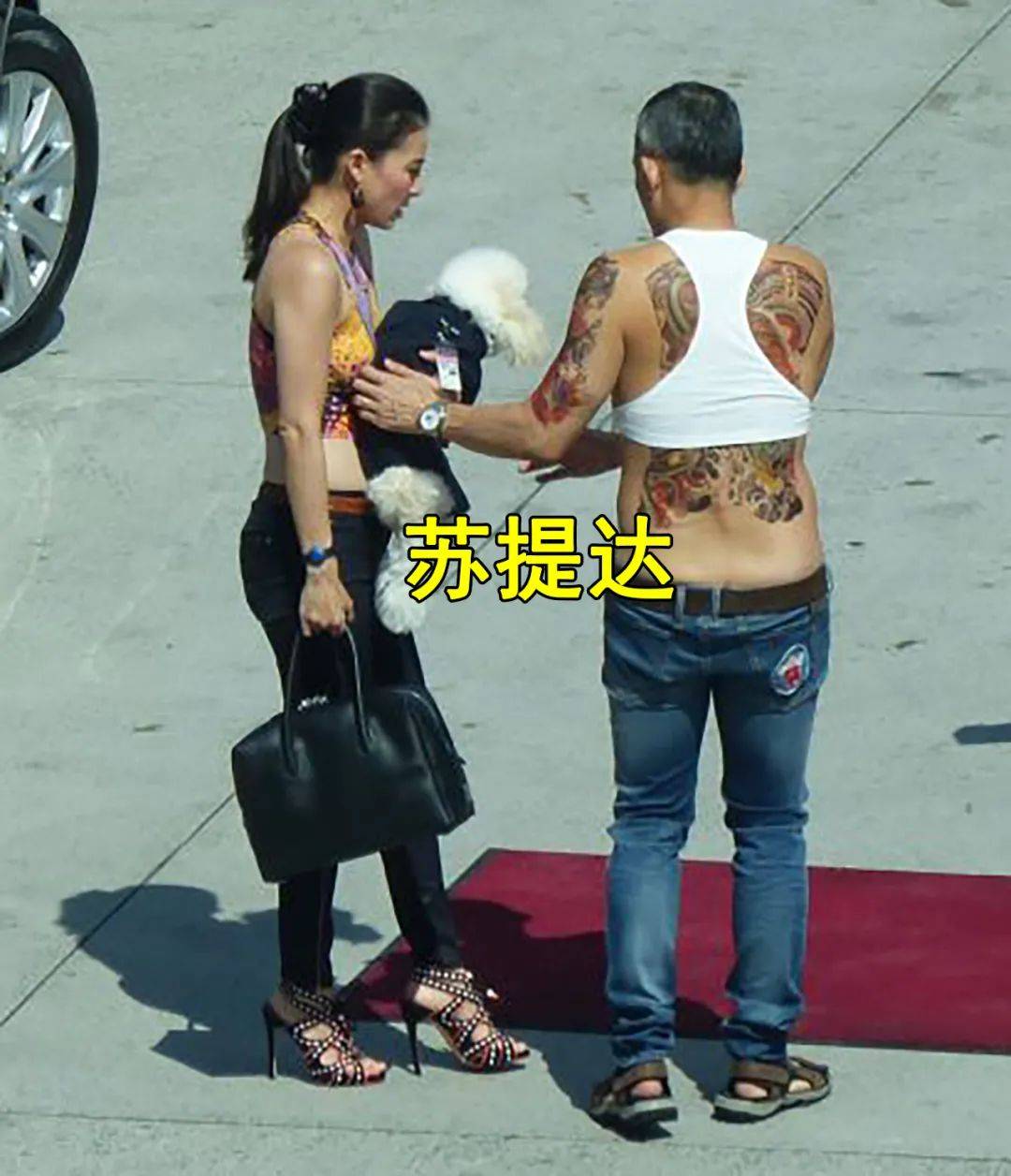 德国|诗妮娜回德国派头不小，8辆奔驰车护送，几十名帅气保镖下跪行李