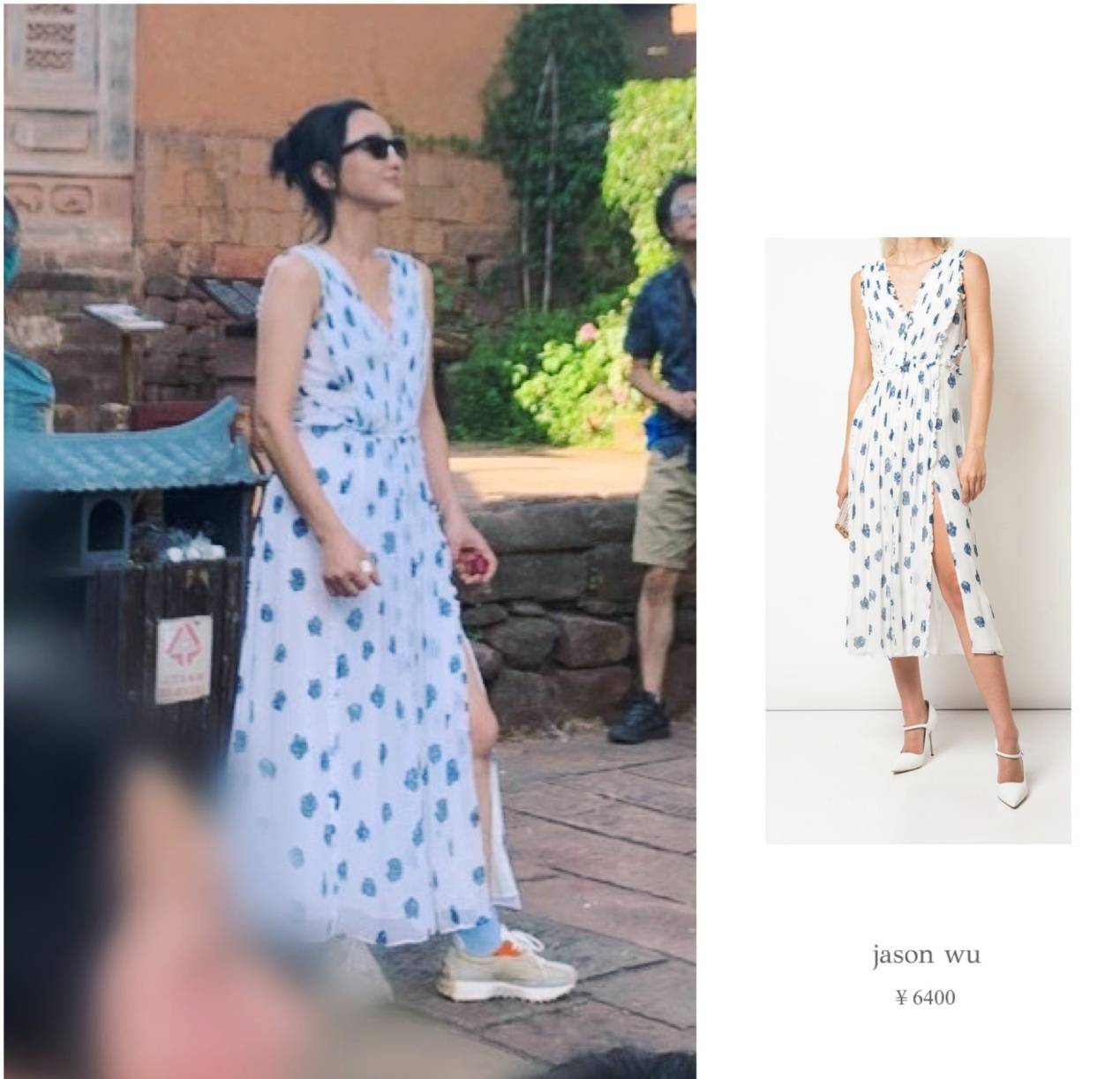 周迅|罕见同框！周迅穿6400碎花裙很少女，刘雯699外套依旧时髦