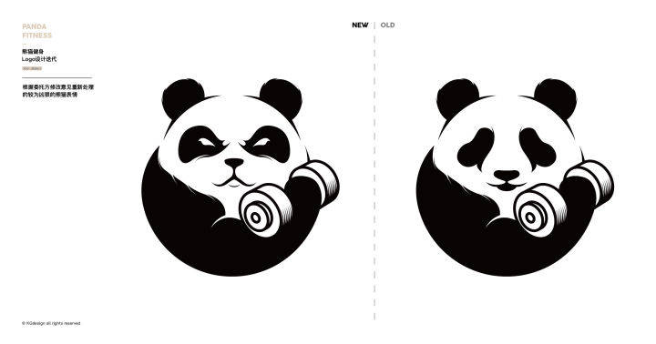 Logo|健身房Logo设计——熊猫健身