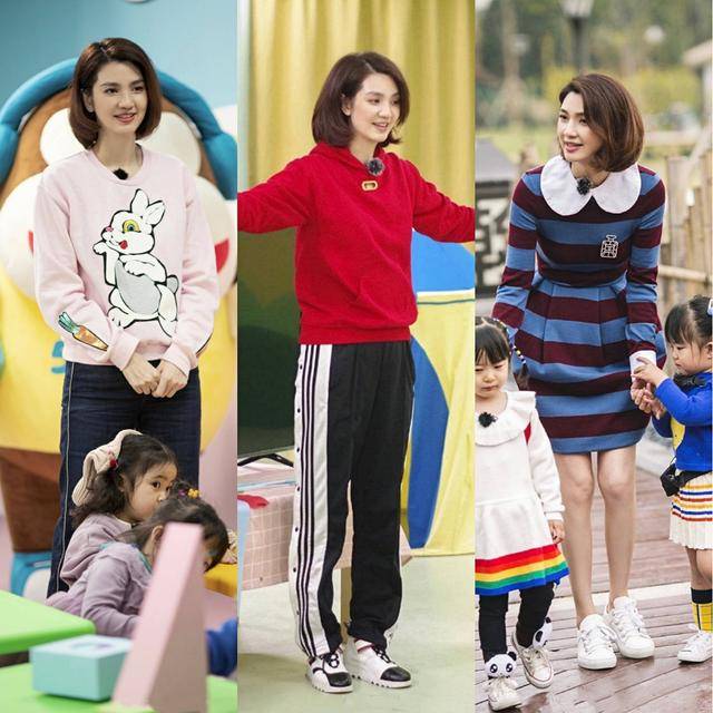 迪士尼|洪欣带儿女游迪士尼,穿紧身裤和儿子似情侣,女儿眉眼太像张丹峰