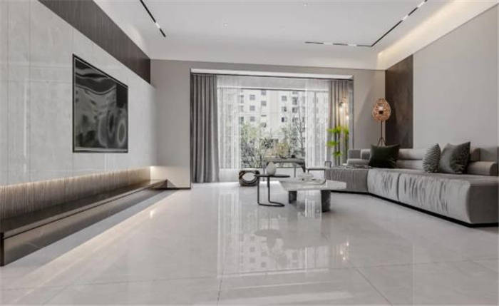 汇亚磁砖:客厅铺750x1500mm大板,美丽加倍,高级感十足