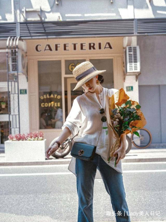 衬衫|三木时尚力真绝，仅“白衬衫”搭出3套最美穿搭，早秋的时髦学她