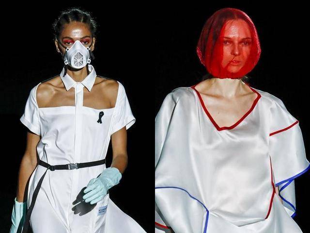 时装周|2021春夏时装周口罩造型依然流行,模特戴罩走秀,口罩链成配饰新物种