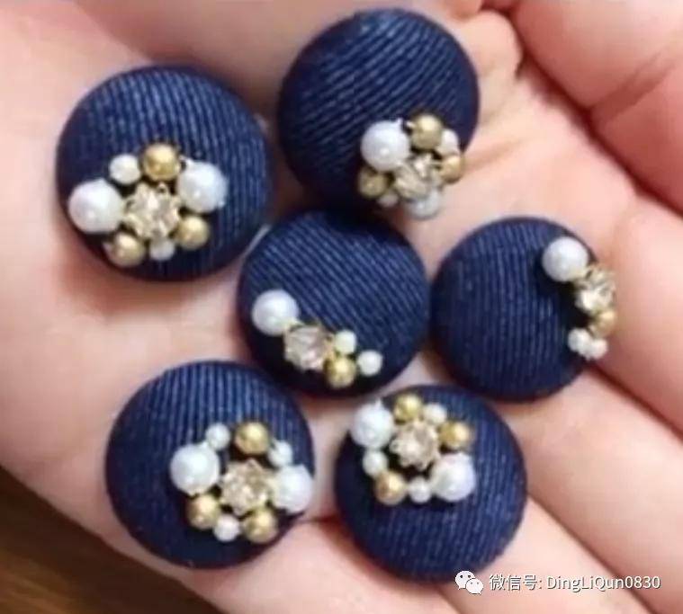 手绣|「刺绣作品」50款时尚的手绣布料纽扣，也许用的到！