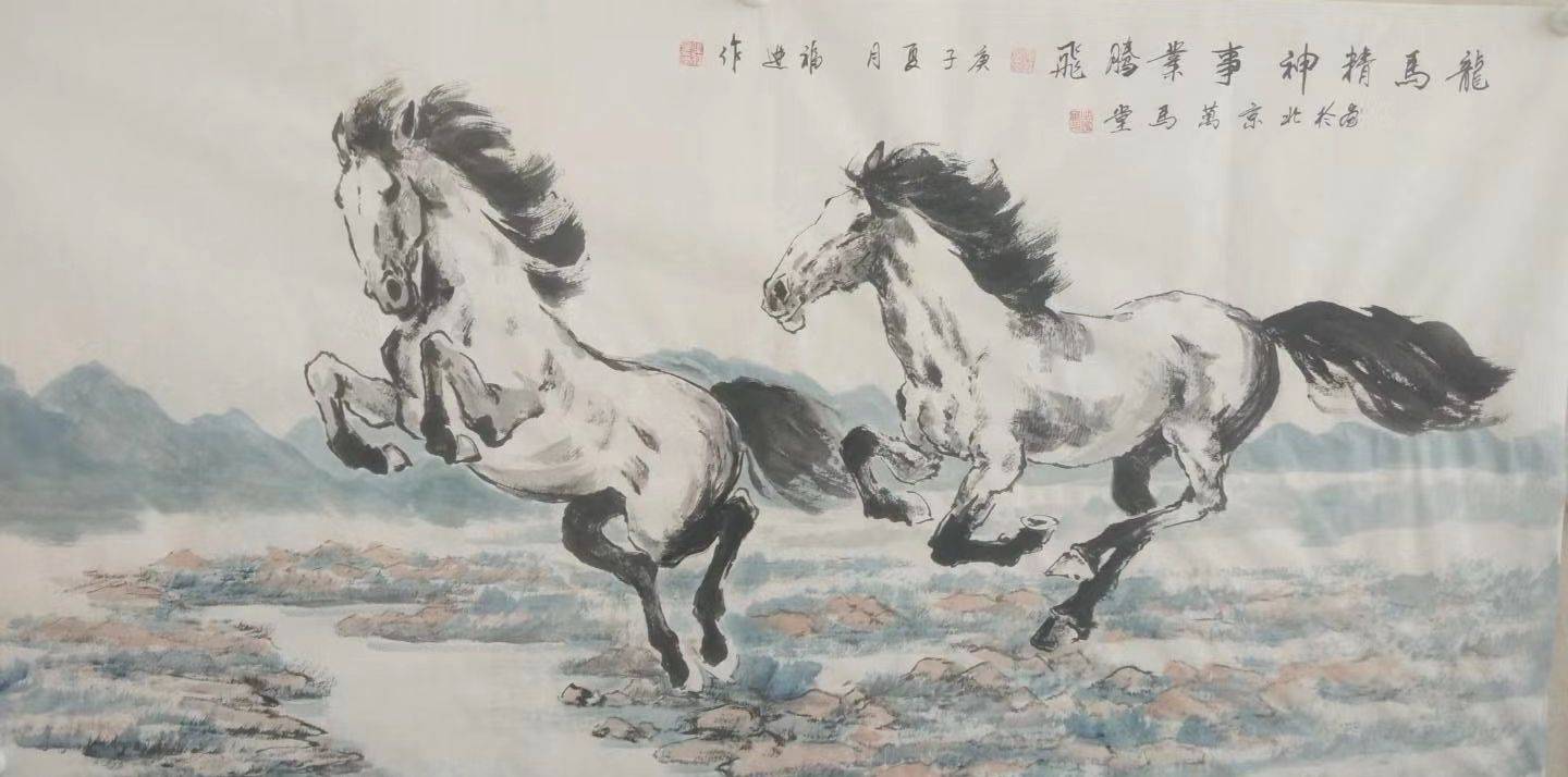 中国著名画家牛福进擅长骏马图被誉为当代画马最牛的人