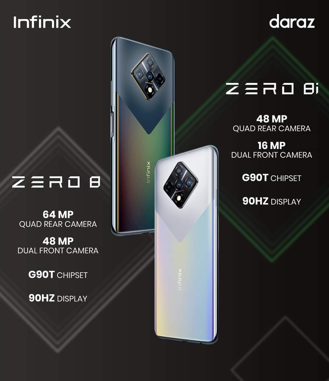 原创传音infinixzero8i发布90hzg90t48mp菱形四摄售价1430元