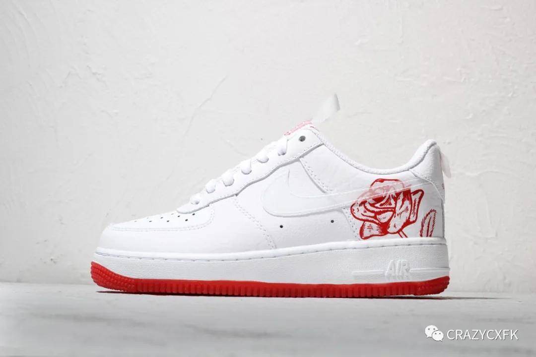 空军一号白红玫瑰 nike air force 1 satin rose 耐克运动板鞋 cn8534