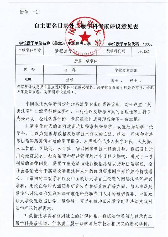 
中国政法大学！拟增设 “数据法学” 硕博点-hth华体会官方网站首页入口(图1)